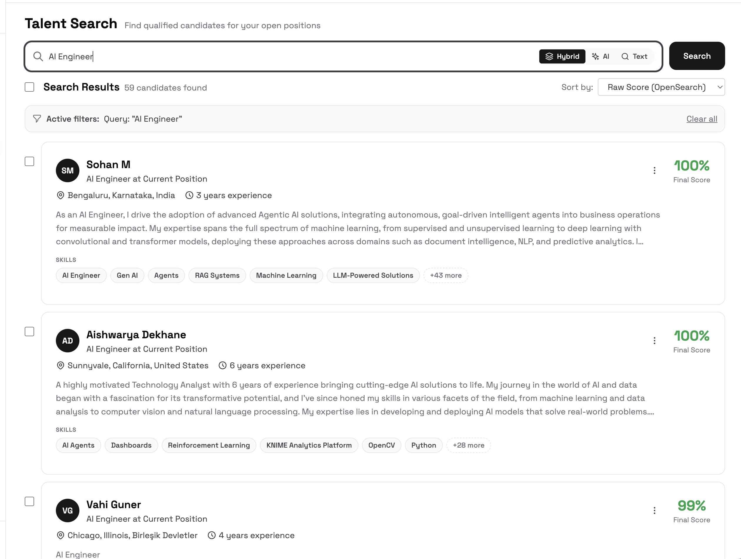 AI Talent Search Results